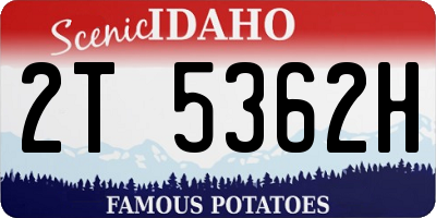 ID license plate 2T5362H