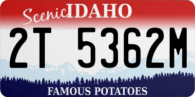 ID license plate 2T5362M