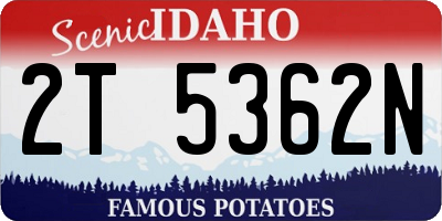 ID license plate 2T5362N
