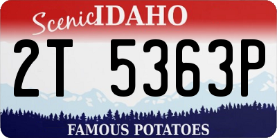 ID license plate 2T5363P