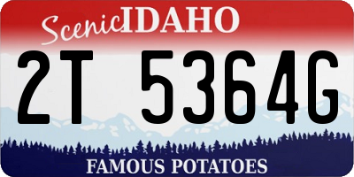 ID license plate 2T5364G