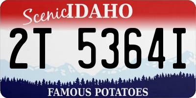 ID license plate 2T5364I