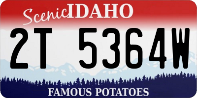 ID license plate 2T5364W