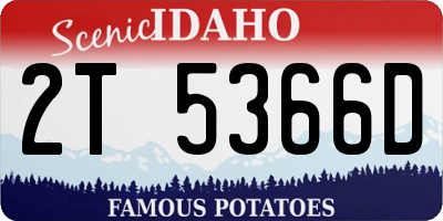 ID license plate 2T5366D