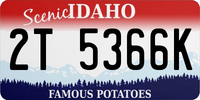 ID license plate 2T5366K