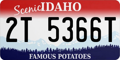 ID license plate 2T5366T
