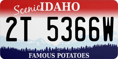 ID license plate 2T5366W
