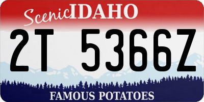 ID license plate 2T5366Z