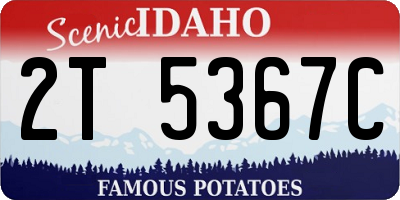 ID license plate 2T5367C