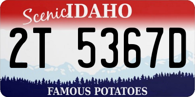 ID license plate 2T5367D