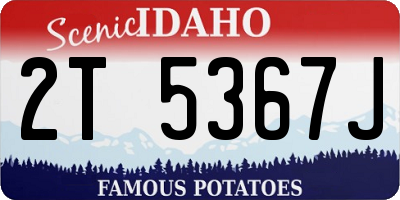 ID license plate 2T5367J