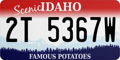 ID license plate 2T5367W