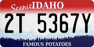 ID license plate 2T5367Y