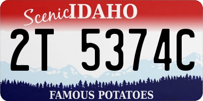 ID license plate 2T5374C