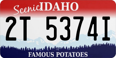 ID license plate 2T5374I