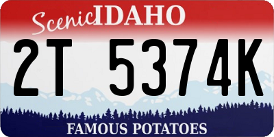 ID license plate 2T5374K
