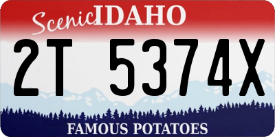 ID license plate 2T5374X
