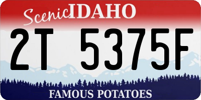 ID license plate 2T5375F