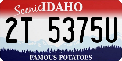 ID license plate 2T5375U