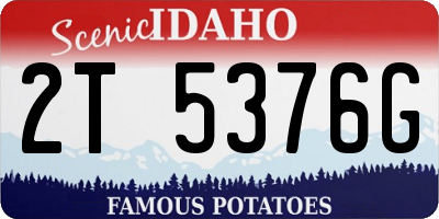 ID license plate 2T5376G
