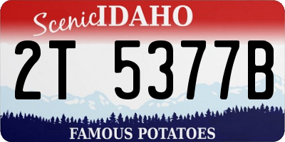 ID license plate 2T5377B