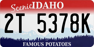 ID license plate 2T5378K