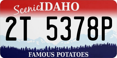 ID license plate 2T5378P