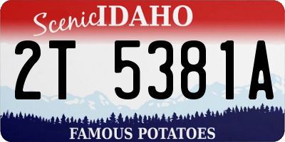 ID license plate 2T5381A