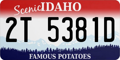 ID license plate 2T5381D