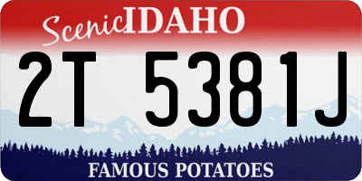 ID license plate 2T5381J