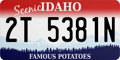 ID license plate 2T5381N