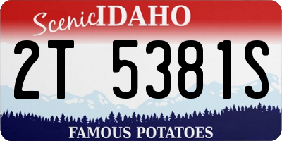 ID license plate 2T5381S