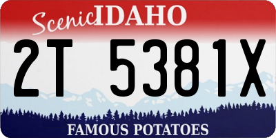 ID license plate 2T5381X
