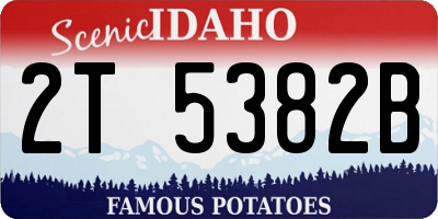 ID license plate 2T5382B