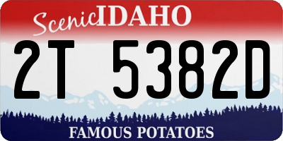 ID license plate 2T5382D