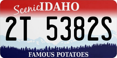 ID license plate 2T5382S