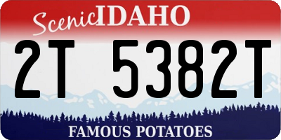 ID license plate 2T5382T