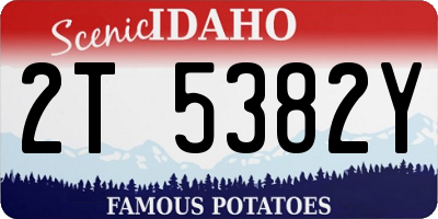 ID license plate 2T5382Y