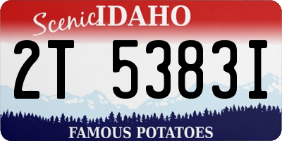 ID license plate 2T5383I