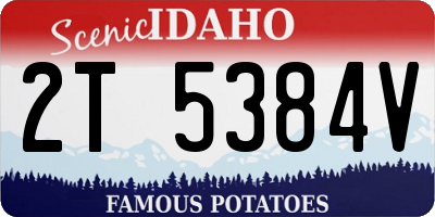 ID license plate 2T5384V