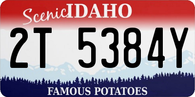 ID license plate 2T5384Y