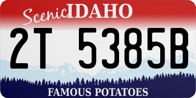 ID license plate 2T5385B