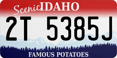 ID license plate 2T5385J