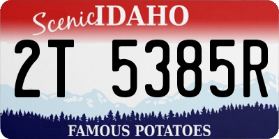 ID license plate 2T5385R