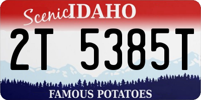 ID license plate 2T5385T