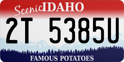 ID license plate 2T5385U