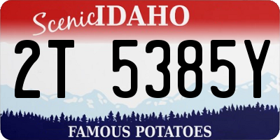 ID license plate 2T5385Y