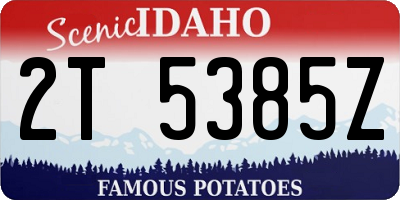 ID license plate 2T5385Z