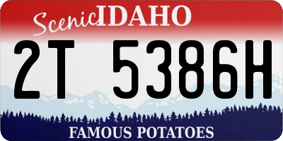 ID license plate 2T5386H