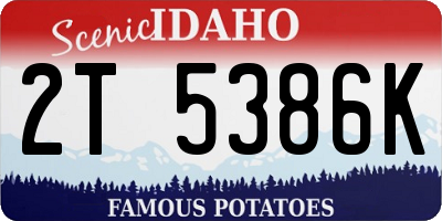 ID license plate 2T5386K